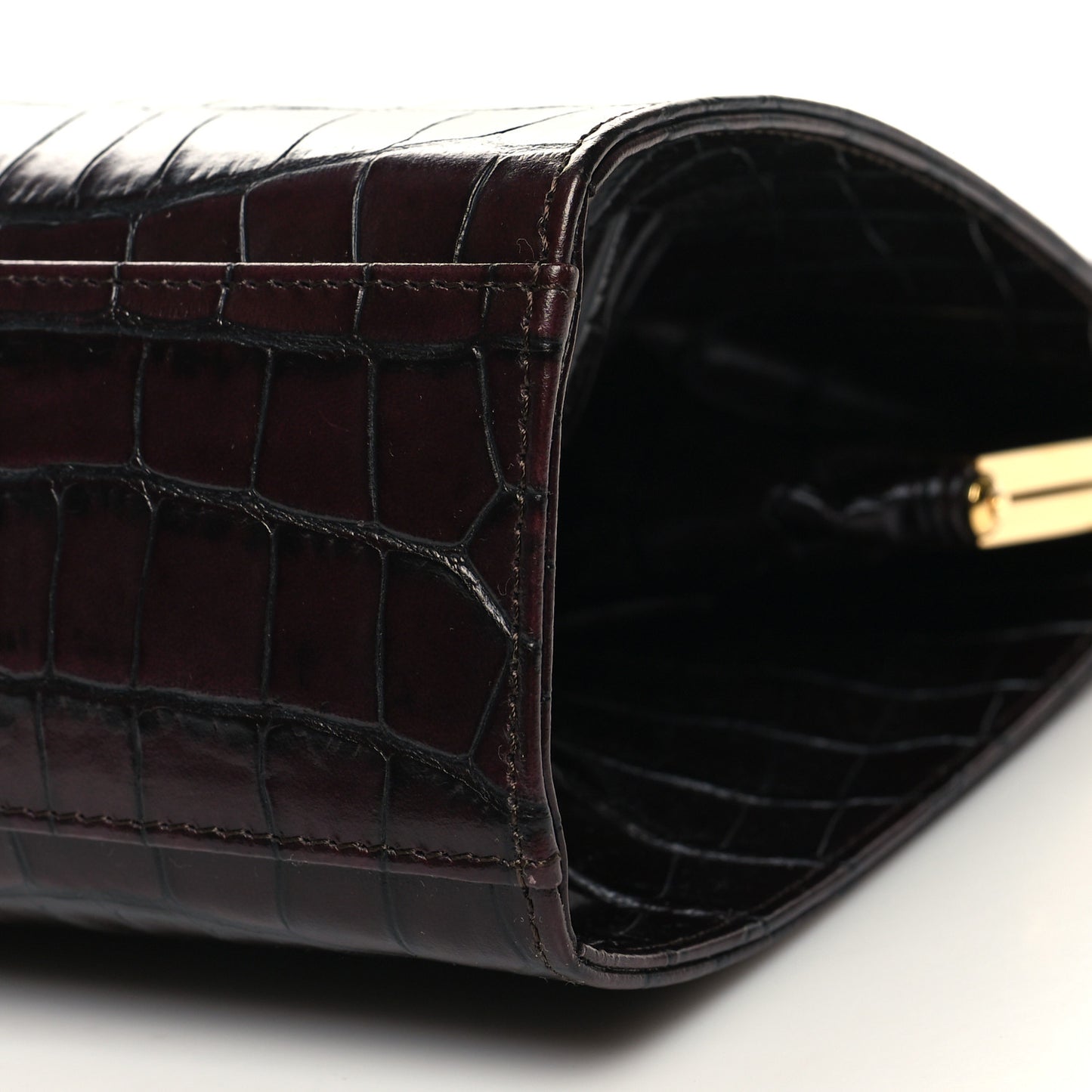 Crocodile Embossed Calfskin Elegant Top Handle Bag Class