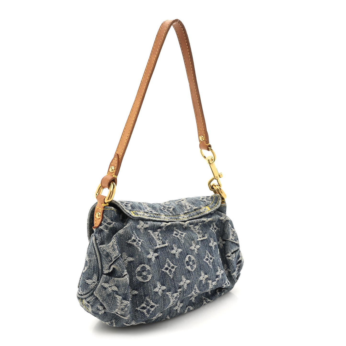 Monogram Denim Mini Pleaty Blue
