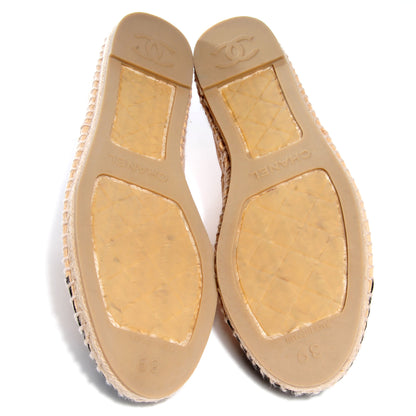 Chanel Lambskin Espadrilles Beige Black 39 5 of 6