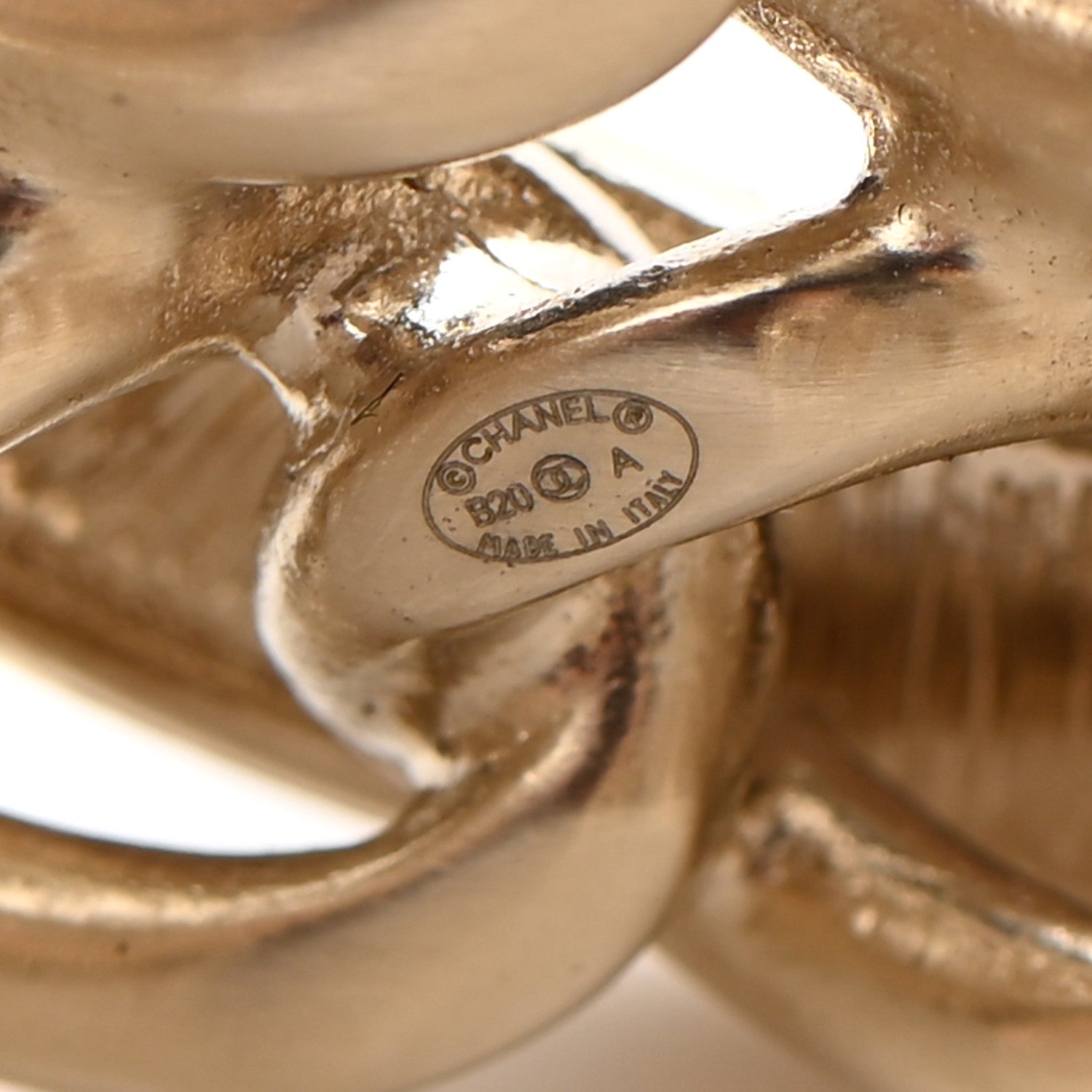 Chanel Crystal Pearl Chain CC Cuff Gold 5 of 5