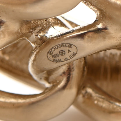 Chanel Crystal Pearl Chain CC Cuff Gold 5 of 5