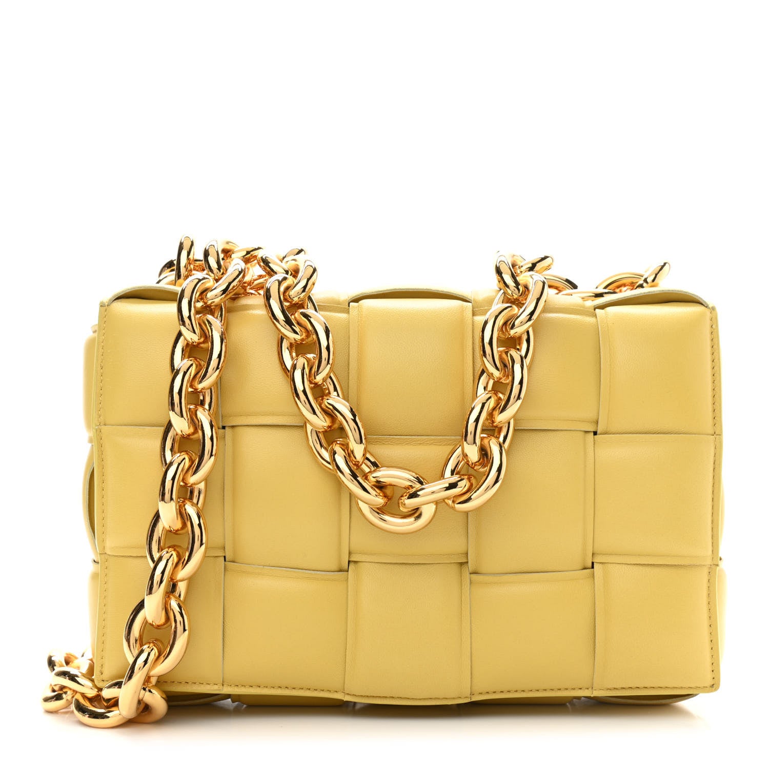 Bottega Veneta Lambskin Maxi Intreccio Padded Chain Cassette Crossbody Bag Corn 1 of 10