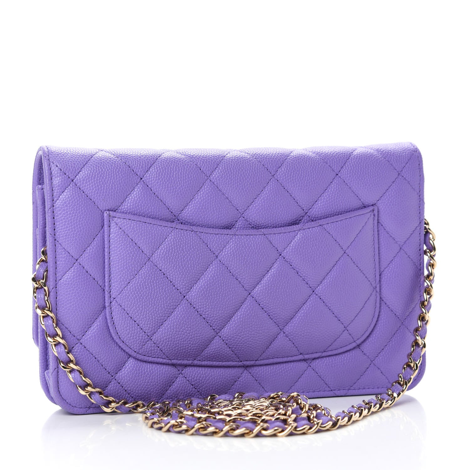 Chanel Caviar Quilted Wallet On Chain WOC Purple 3 of 14