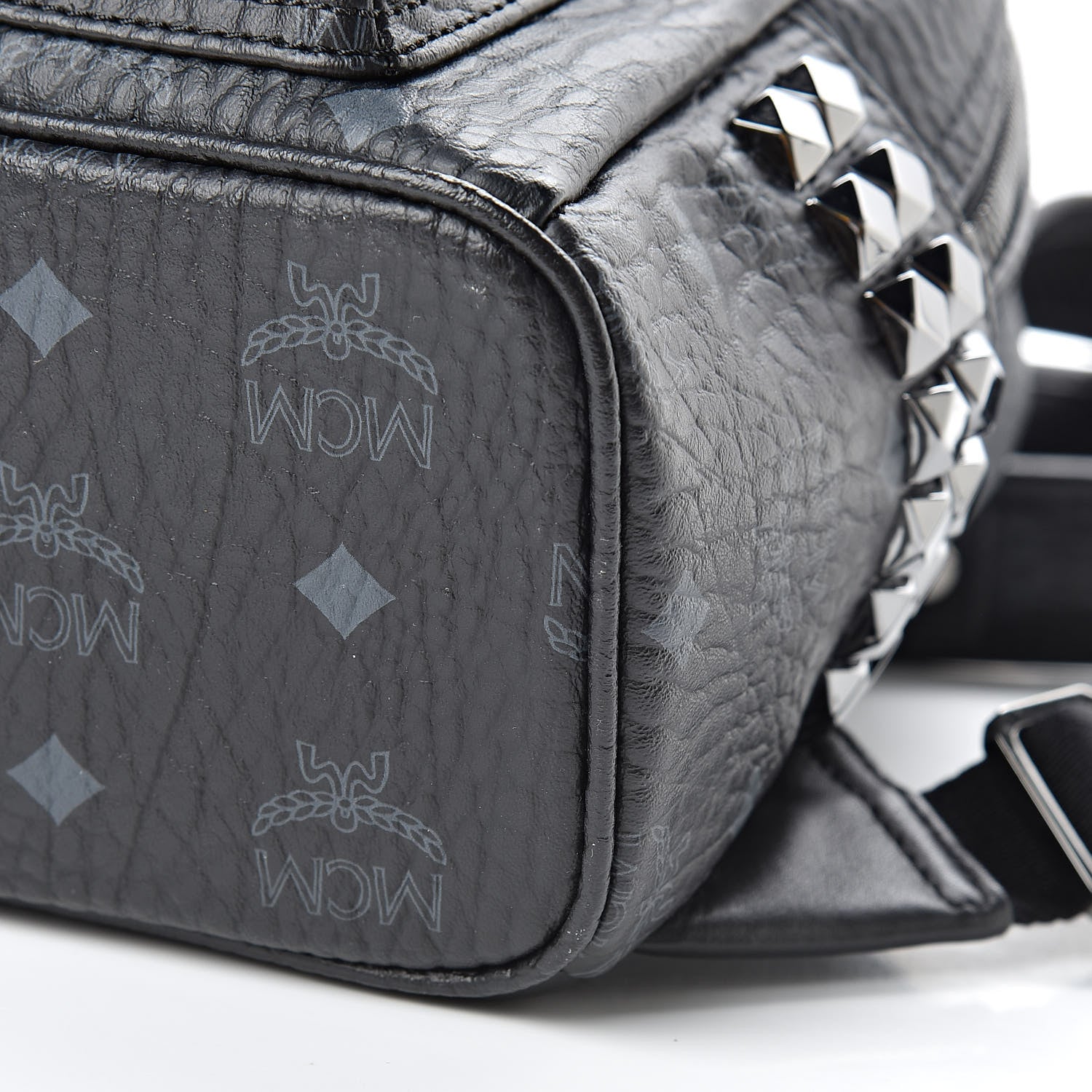 MCM Visetos Side Stud Mini Stark Backpack Black 11 of 11
