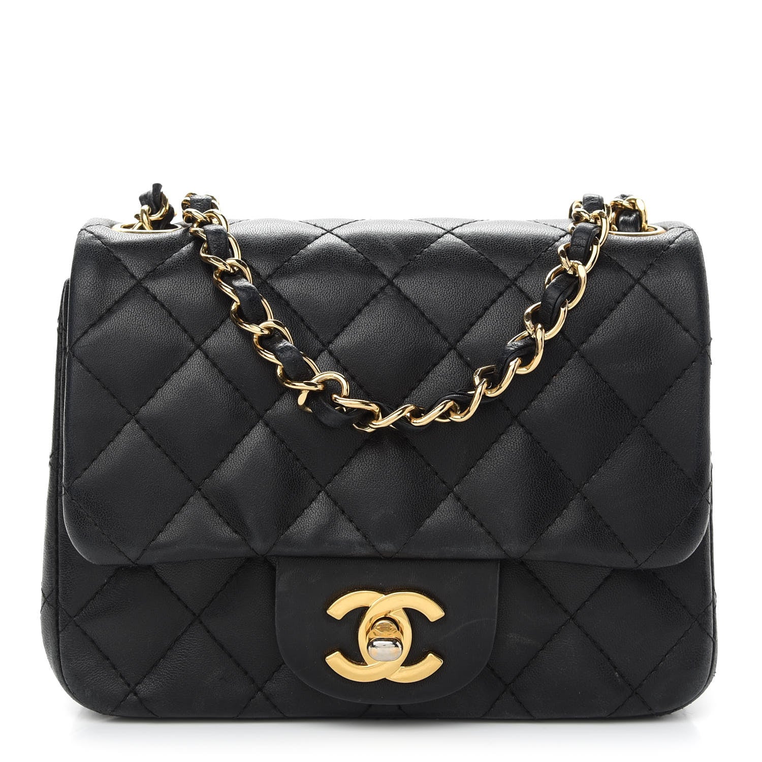 Chanel Lambskin Quilted Mini Square Flap Black 1 of 9