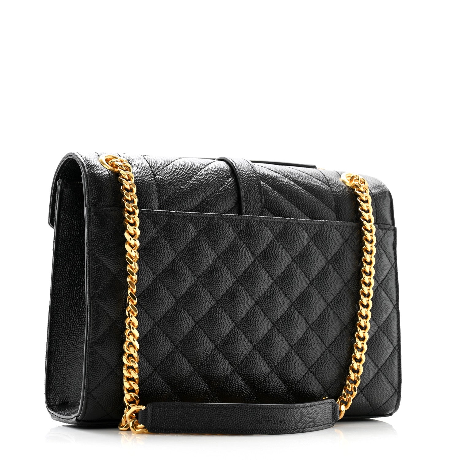 Saint Laurent Grain De Poudre Textured Mixed Matelasse Triquilt Medium Monogram Satchel Black 3 of 13