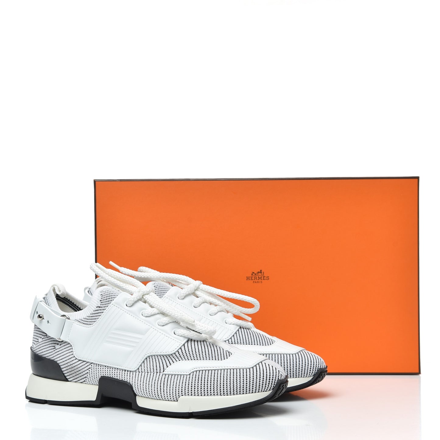 Calfskin Womens Athlete Sneakers 38.5 White Multicolor