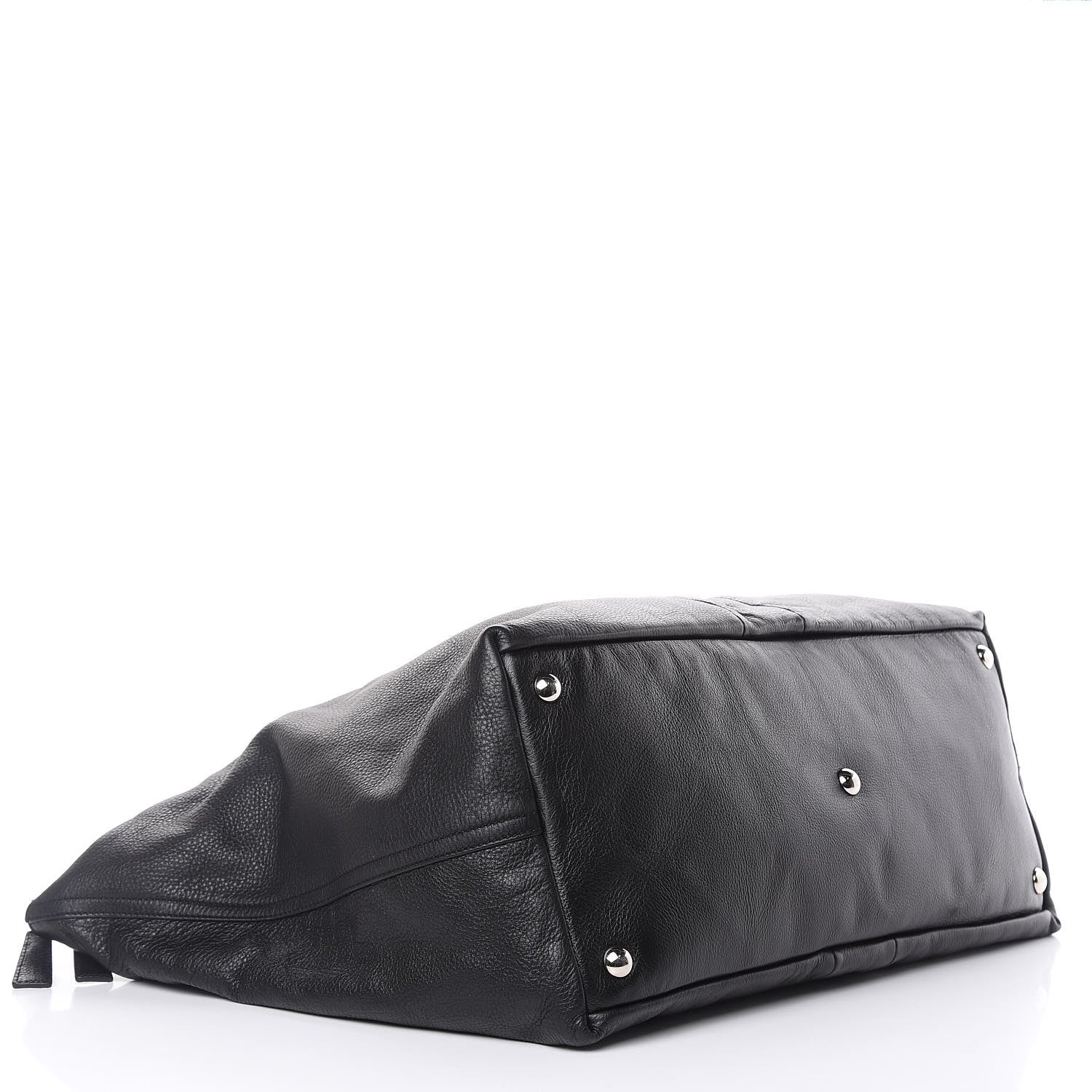 Saint Laurent Calfskin Sac Hamptons Weekender Bag Black 4 of 12