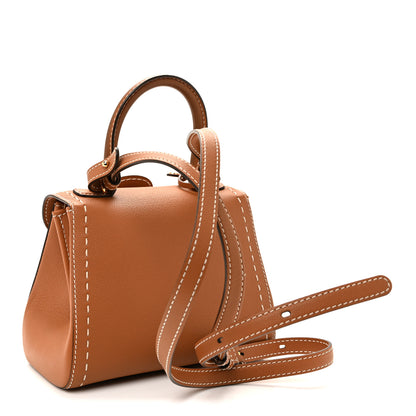 Delvaux Grained Rodeo Calfskin Surpique Mini Brillant Satchel Vegetal Ivory 4 of 11