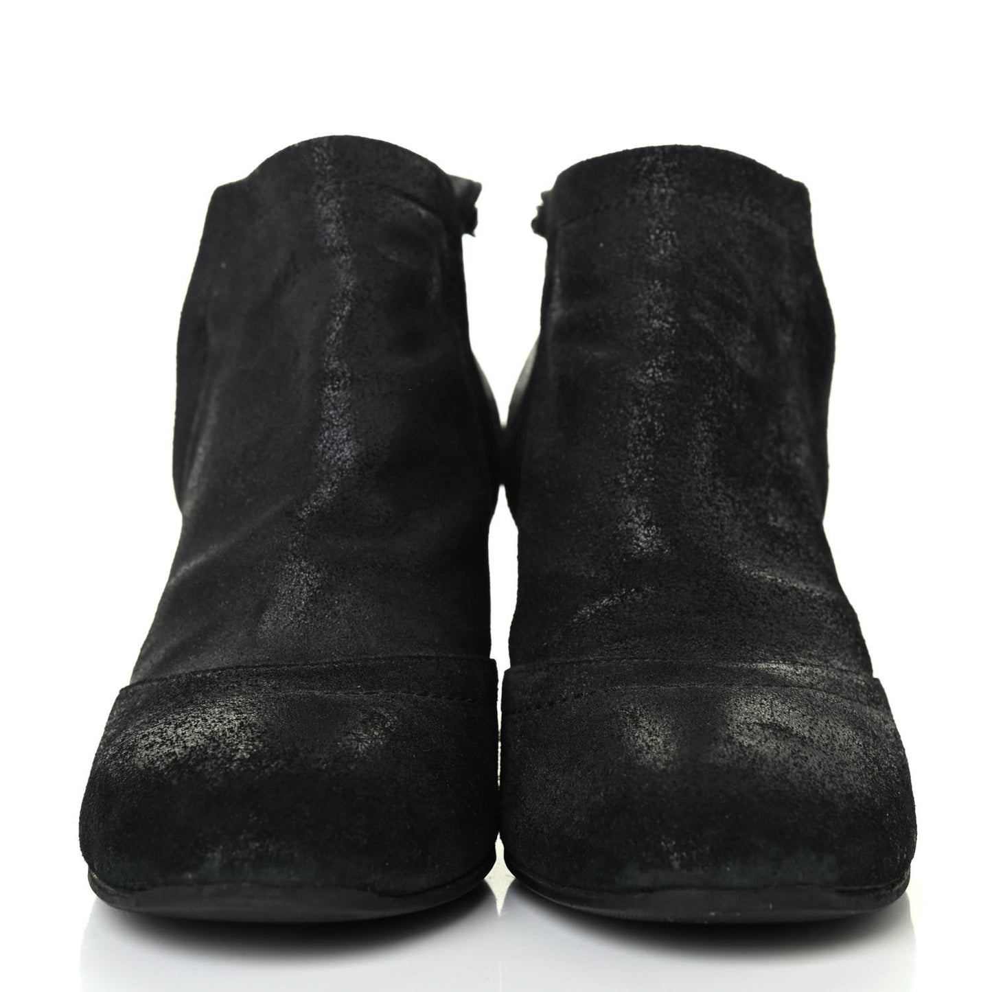 Suede CC Chain Ankle Boots 36.5 Black