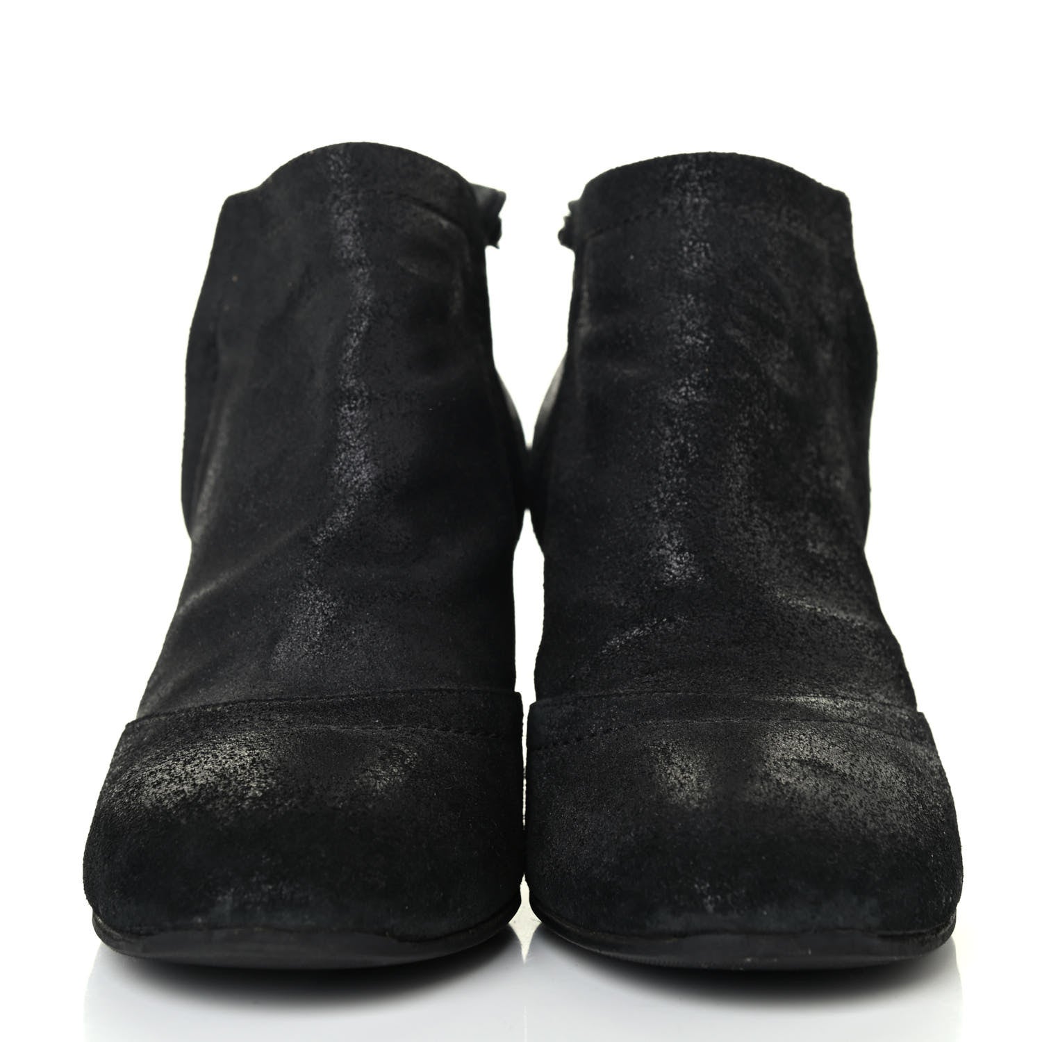 Chanel Suede CC Chain Ankle Boots 36.5 Black 2 of 4