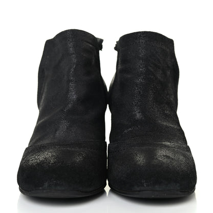 Chanel Suede CC Chain Ankle Boots 36.5 Black 2 of 4