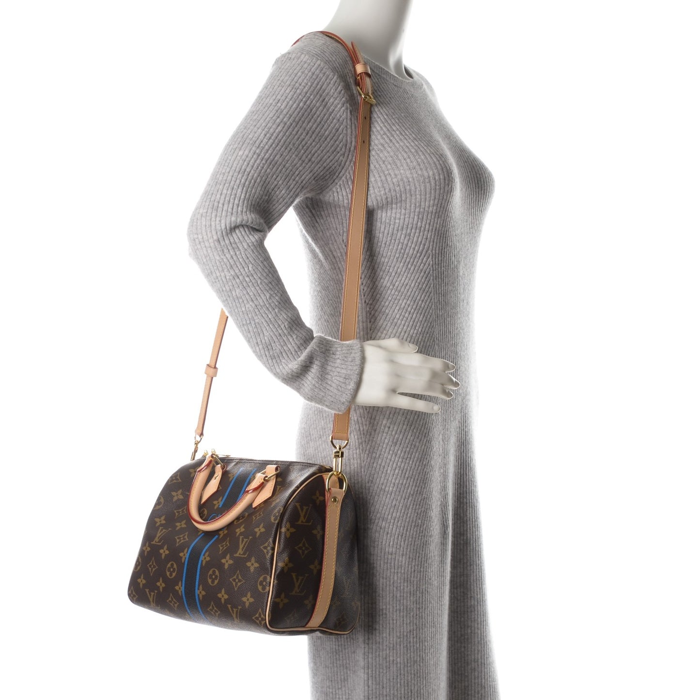 Monogram My LV Heritage Speedy Bandouliere 25 Noir Blue de France
