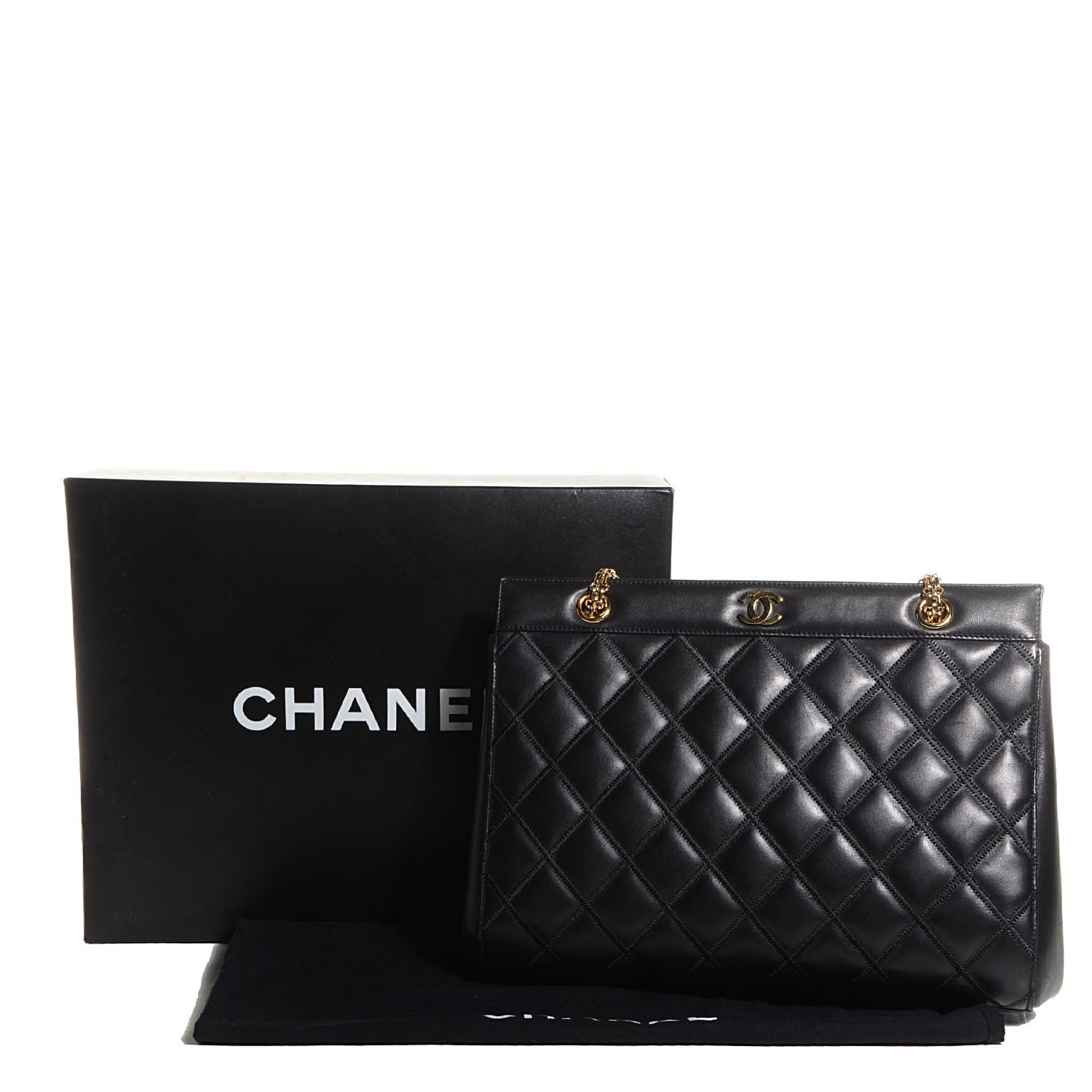 Chanel Lambskin Quilted Shoulder Bag Black 9 of 9