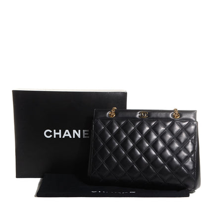 Chanel Lambskin Quilted Shoulder Bag Black 9 of 9