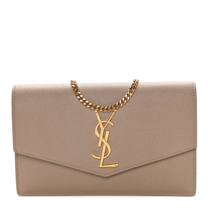 Saint Laurent Grain De Poudre Monogram Uptown Chain Wallet Nude Powder 1 of 10