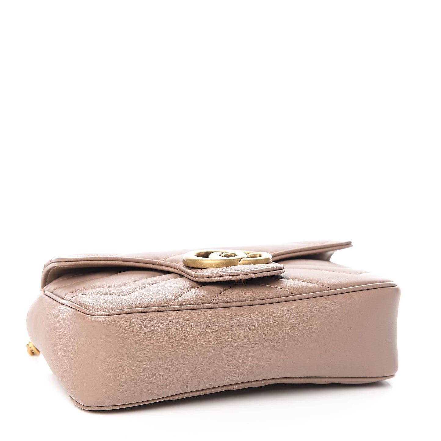 Calfskin Matelasse Super Mini GG Marmont Shoulder Bag Porcelain Rose