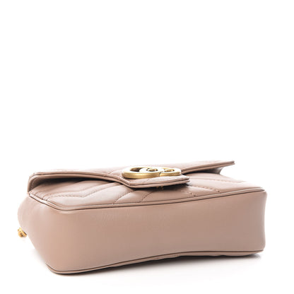 Gucci Calfskin Matelasse Super Mini GG Marmont Shoulder Bag Porcelain Rose 4 of 11