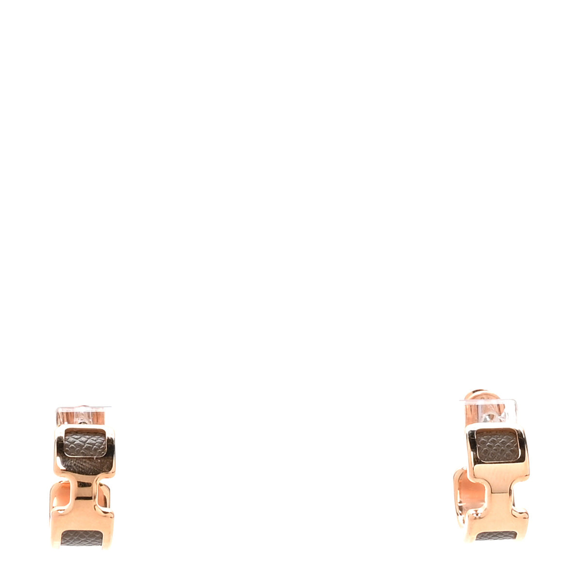 Rose Gold Plated Epsom Olympe Hoop Earrings Trench Naturel