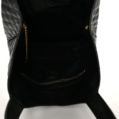 Saint Laurent Lambskin Quilted Maxi Icare Shopping Tote Black 6 of 11