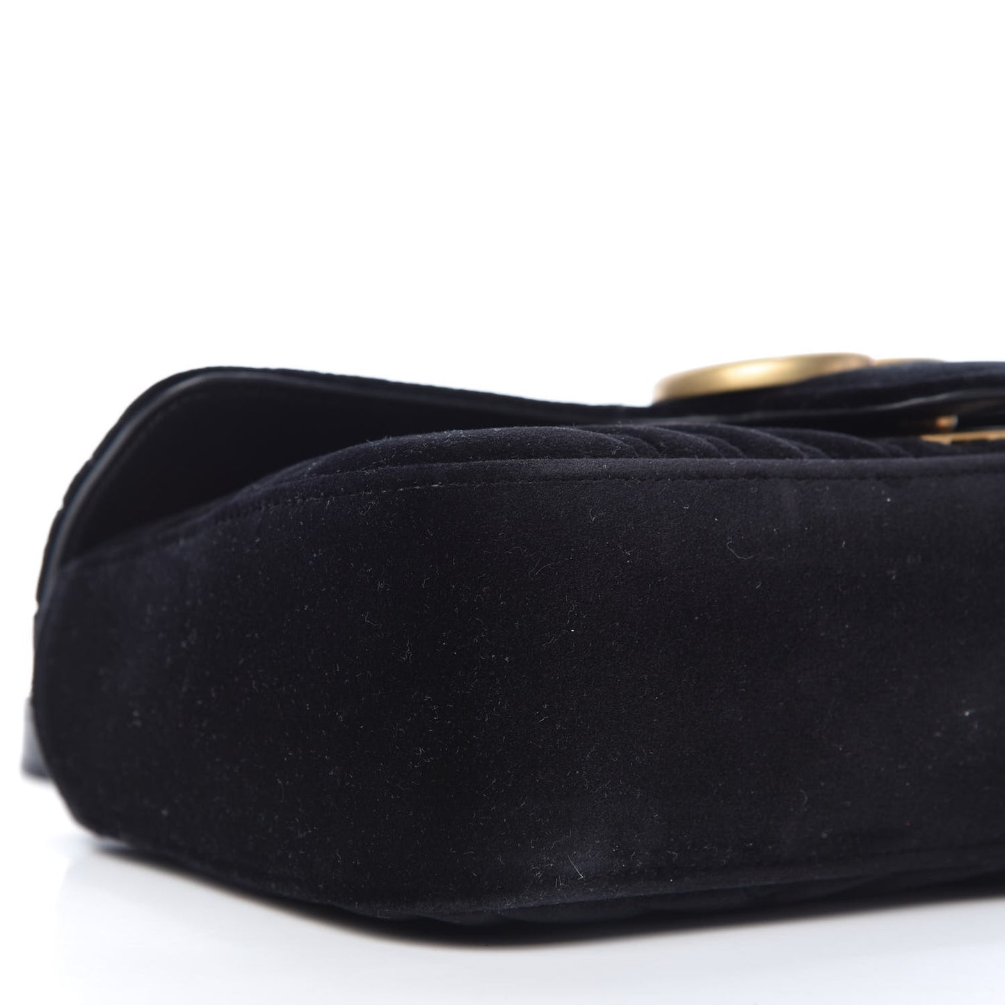 Velvet Matelasse Small GG Marmont Shoulder Bag Black