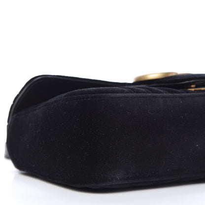Gucci Velvet Matelasse Small GG Marmont Shoulder Bag Black 6 of 10