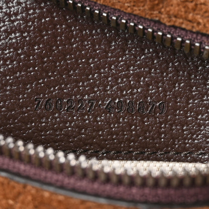 Gucci Suede Jumbo GG Debossed Textured Dollar Calfskin  Savoy Duffle Bag Wood Brown Chocolate 6 of 9