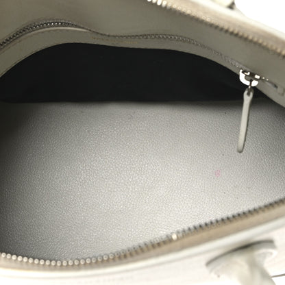 Balenciaga Signature Grained Calfskin Logo S Ville Top Handle Bag White Black 5 of 12