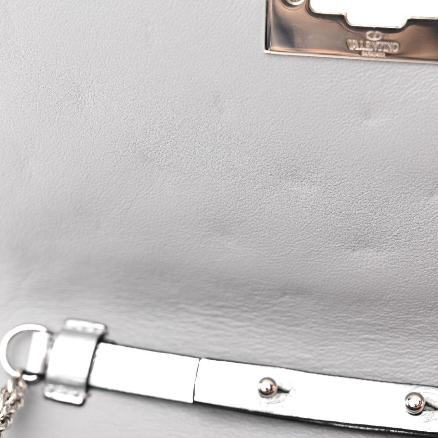 Valentino Garavani Metallic Nappa Rockstud Spike Shoulder Bag Silver 13 of 13