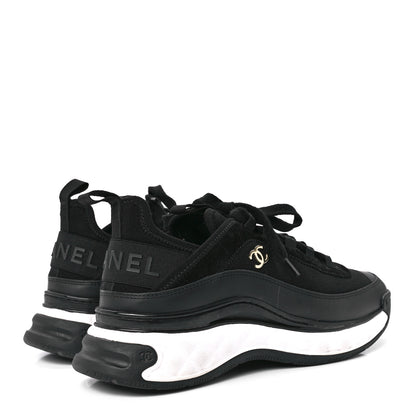 Chanel Velvet Calfskin Mixed Fibers CC Sneakers 39 Black 4 of 9