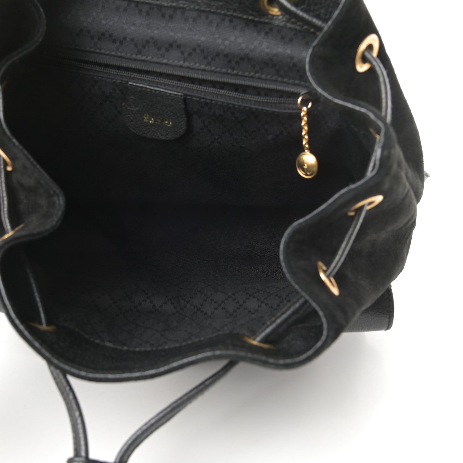 Gucci Suede Bamboo Backpack Black 5 of 10