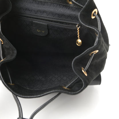 Gucci Suede Bamboo Backpack Black 5 of 10