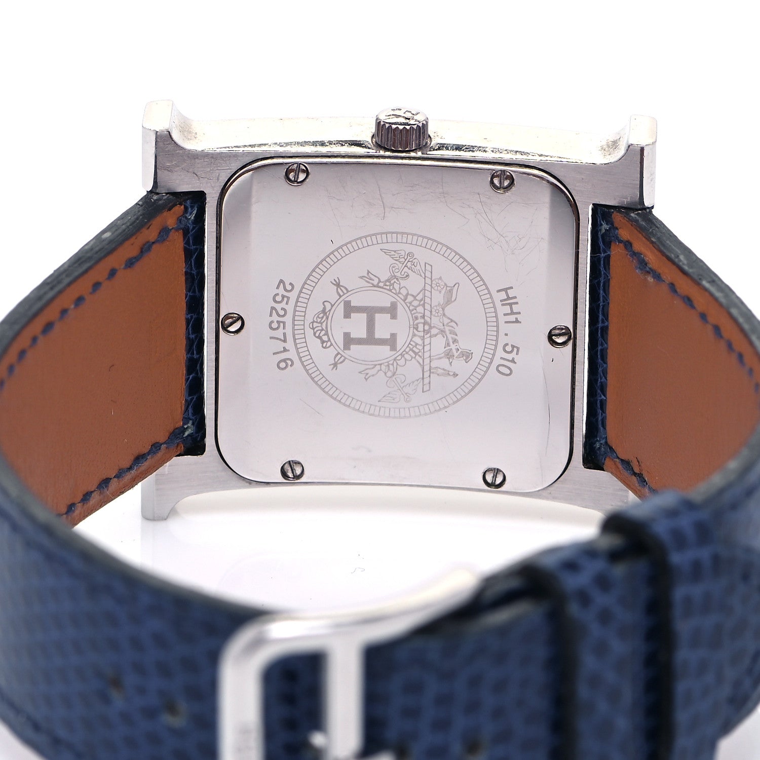 Hermes Stainless Steel Lizard 26mm Heure H Hour Quartz Watch Mykonos 4 of 7