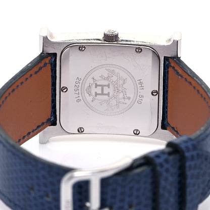 Hermes Stainless Steel Lizard 26mm Heure H Hour Quartz Watch Mykonos 4 of 7
