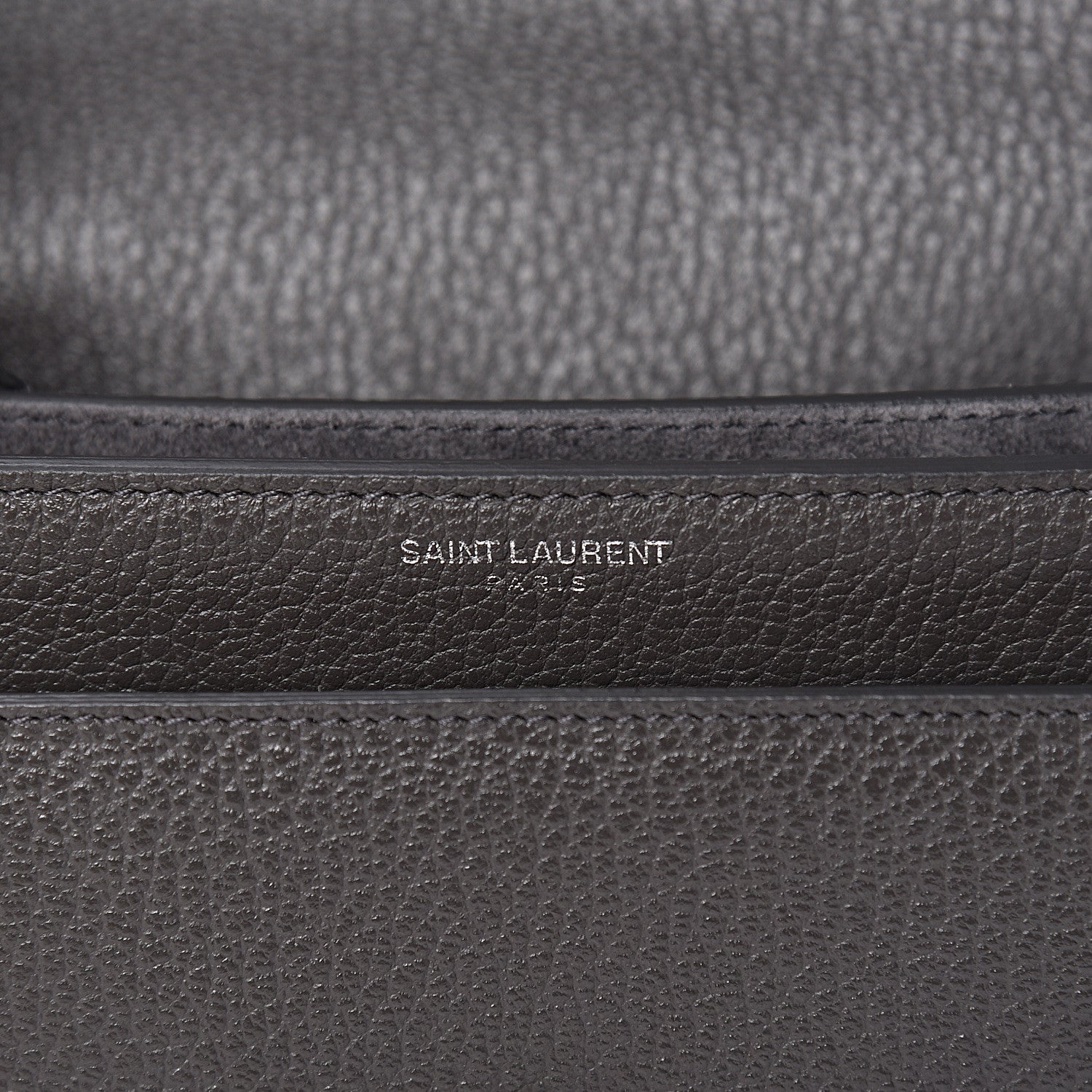 Saint Laurent Grained Calfskin Medium Monogram Sunset Satchel Fog 6 of 12