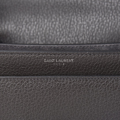 Saint Laurent Grained Calfskin Medium Monogram Sunset Satchel Fog 6 of 12