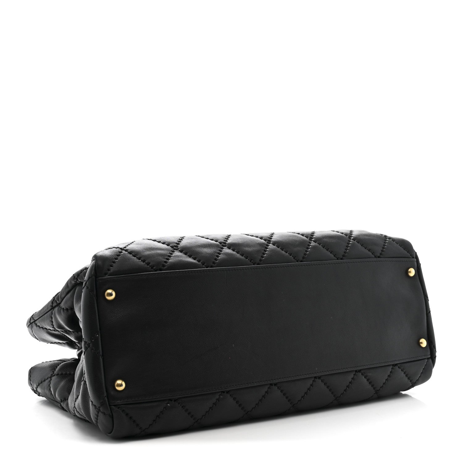 Chanel Calfskin Quilted Large Retro Chain Shopping Tote  Black 4 of 12