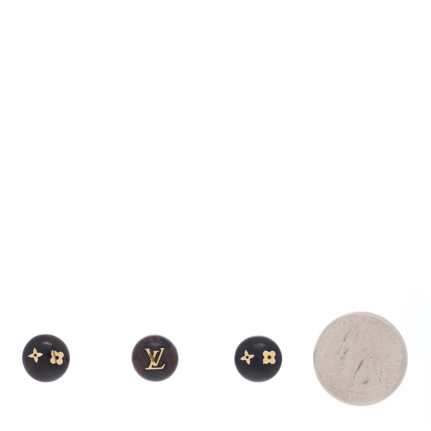 Tiger Wood Brass Silvania Stud Earrings Set of 3