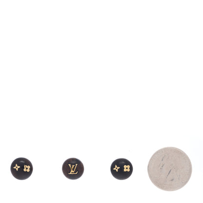 Louis Vuitton Tiger Wood Brass Silvania Stud Earrings Set of 3 2 of 3