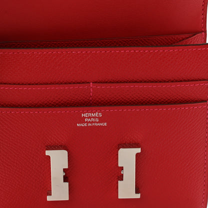 Hermes Epsom Constance Compact Passant Wallet Rouge Casaque 7 of 8