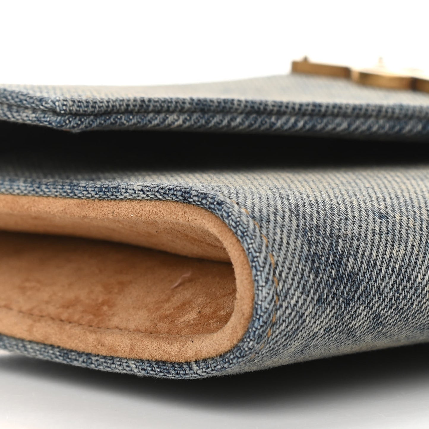 Denim Monogram Chain Wallet Rodeo Blue Cinnamon