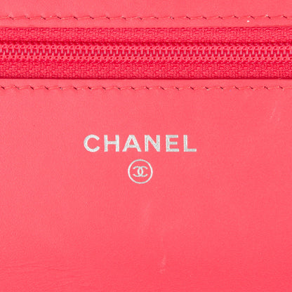 Chanel Patent Quilted Wallet On Chain WOC Pink 6 of 8