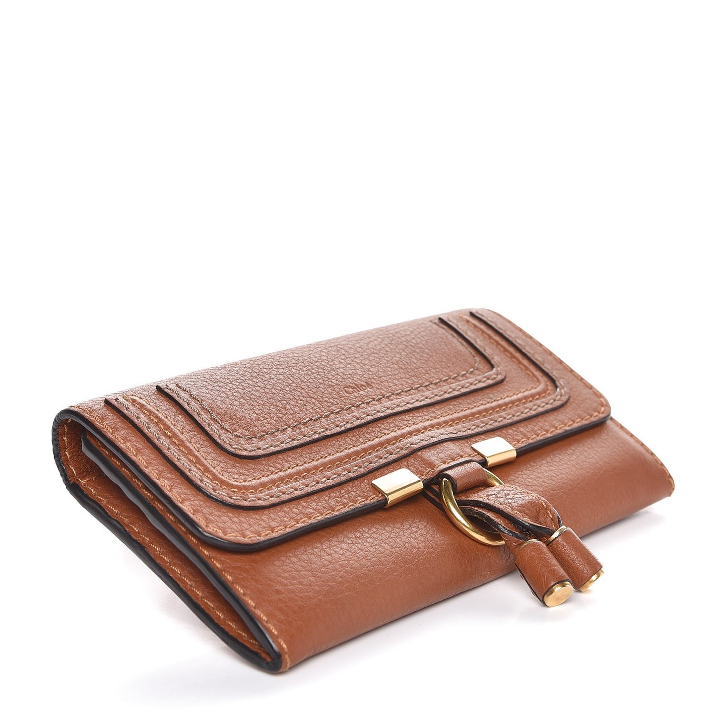 Calfskin Marcie Continental Flap Wallet Tan
