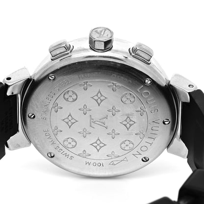 Louis Vuitton Stainless Steel Rubber Mother of Pearl 34mm Tambour Lovely Cup Quartz Watch 4 of 5