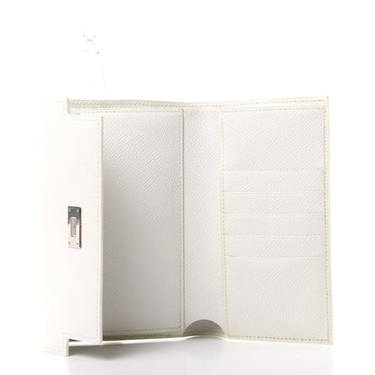 Hermes Epsom Medium Kelly Wallet White 5 of 6