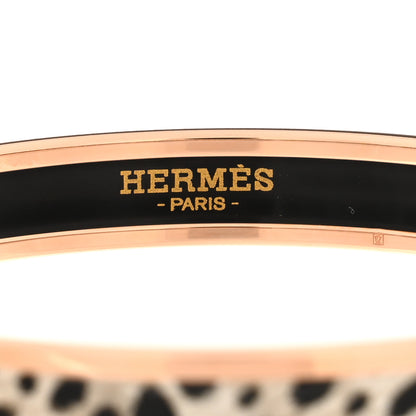 Hermes Enamel Printed Narrow Acinonyx Jubatus Bracelet 70 Sable 4 of 5