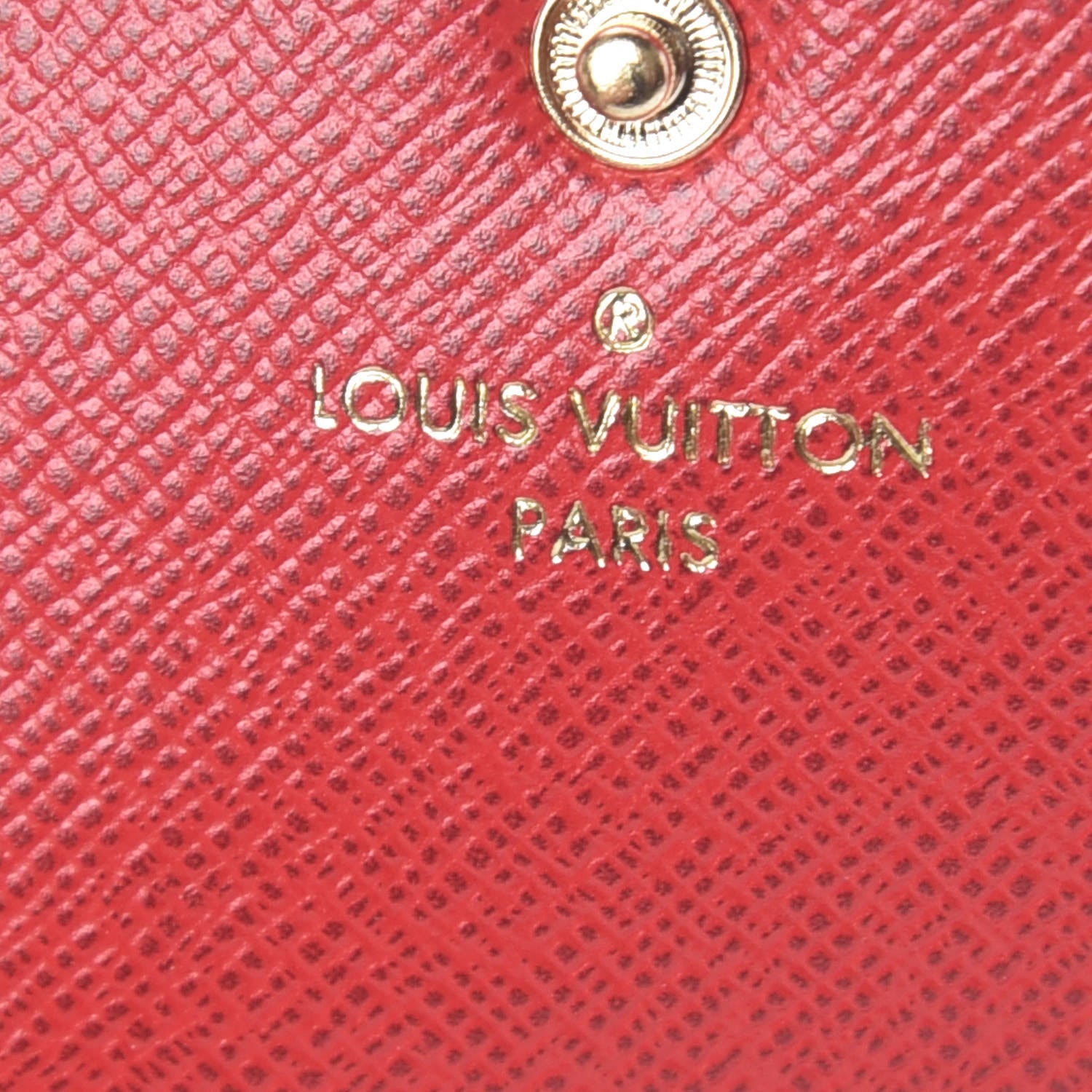 Louis Vuitton Damier Ebene Emilie Wallet Red 8 of 10