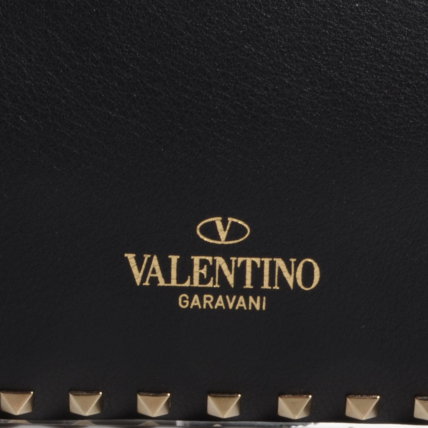 Valentino Garavani Vitello Large Rockstud Zip Wristlet Pouch Black 9 of 9
