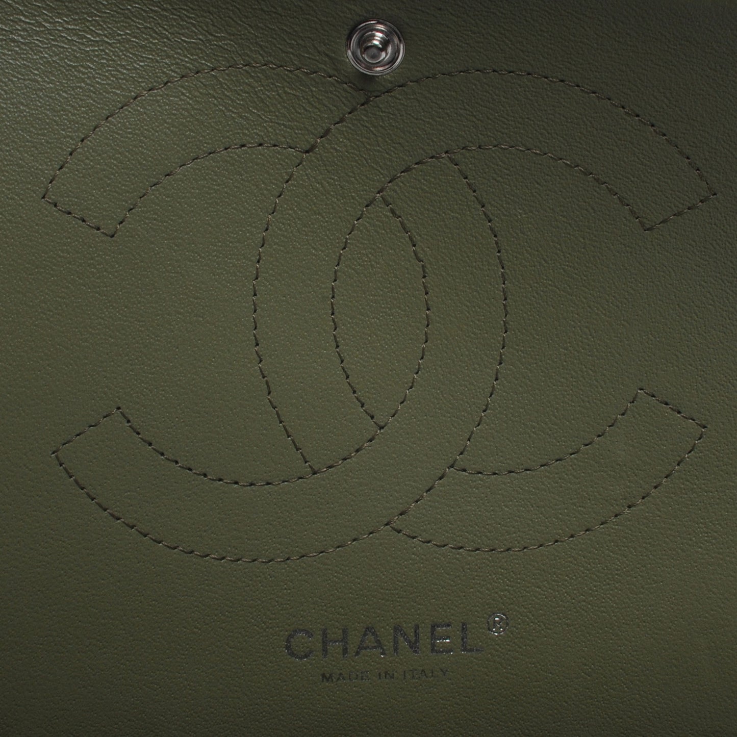 Striated Patent Jumbo Double Flap Green