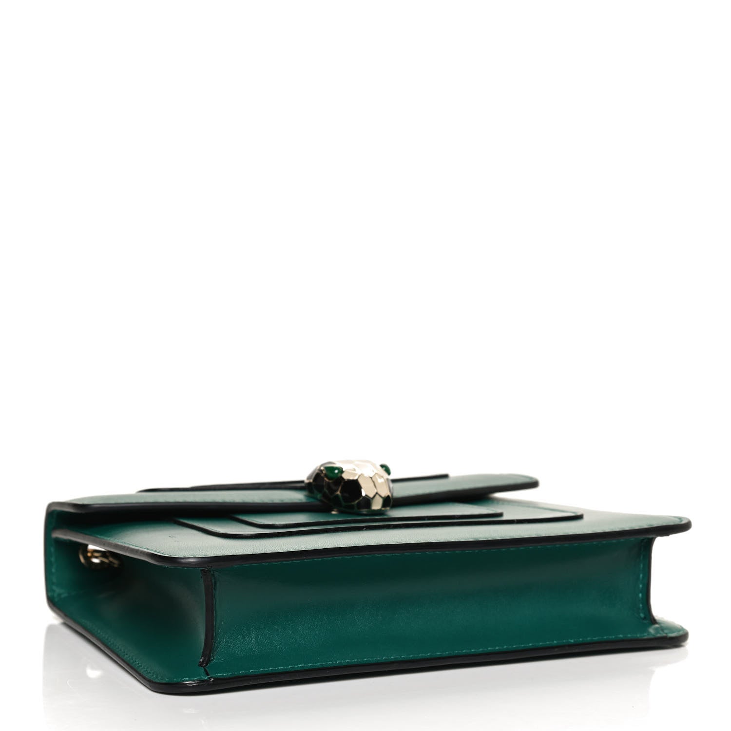 Bulgari Calfskin Small Serpenti Forever Snake Strap Crossbody Bag Emerald Green 4 of 12